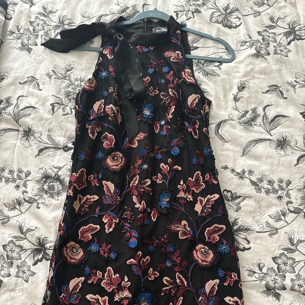Sam Edelman Black Dress with beautiful Floral Embroidery
